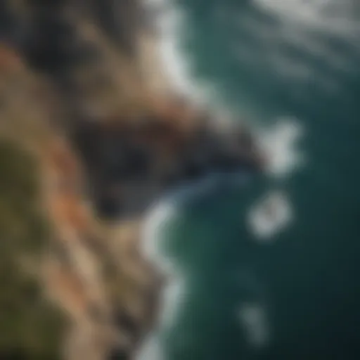 Aerial view of rugged coastline in Portugal