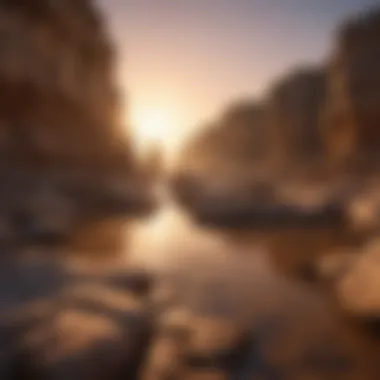 Sunset over ancient rock formations in Portugal