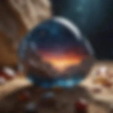 Celestial Reflections in Tumbled Gem Reflection of Universe's Wonders in Gemstone
