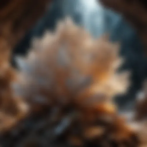Glistening Crystal Formation in Natural Cave