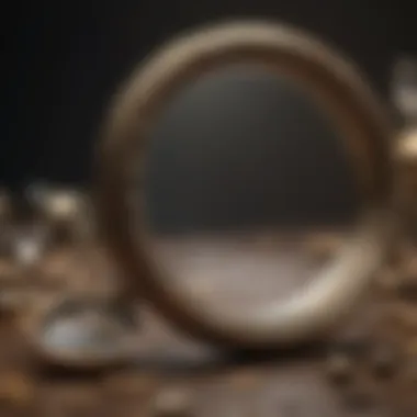 Magnifying glass revealing intricate details of jewelry