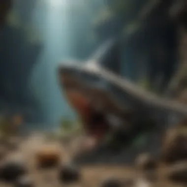 Megalodon Tooth in Ancient Marine Environment Megalodon Tooth in Ancient Marine Environment