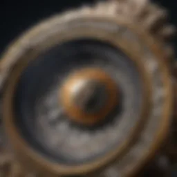 Close-up of jeweler's loupe magnifying intricate fossil details