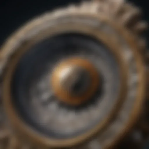 Close-up of jeweler's loupe magnifying intricate fossil details