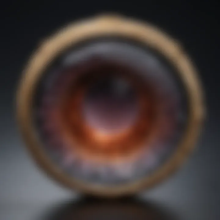 Jeweler's loupe showcasing the delicate structure of a rare gemstone