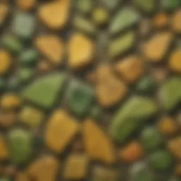 Exquisite yellow green stone with intricate patterns