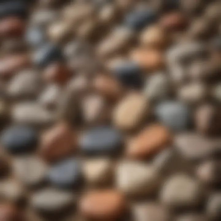 Different types of rock picks lined up against a rocky background