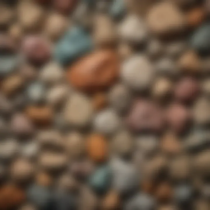 Variety of rocks before tumbling process