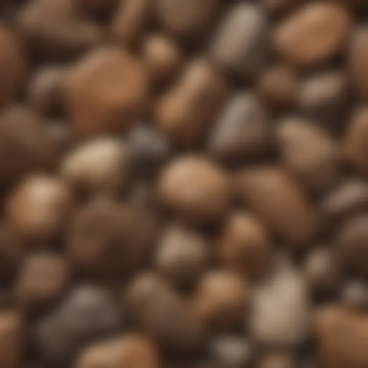 Comparing various shades of smooth brown rocks