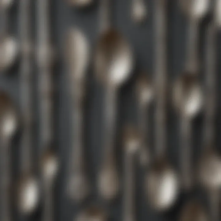 Collection of vintage sterling silver spoons with unique patterns