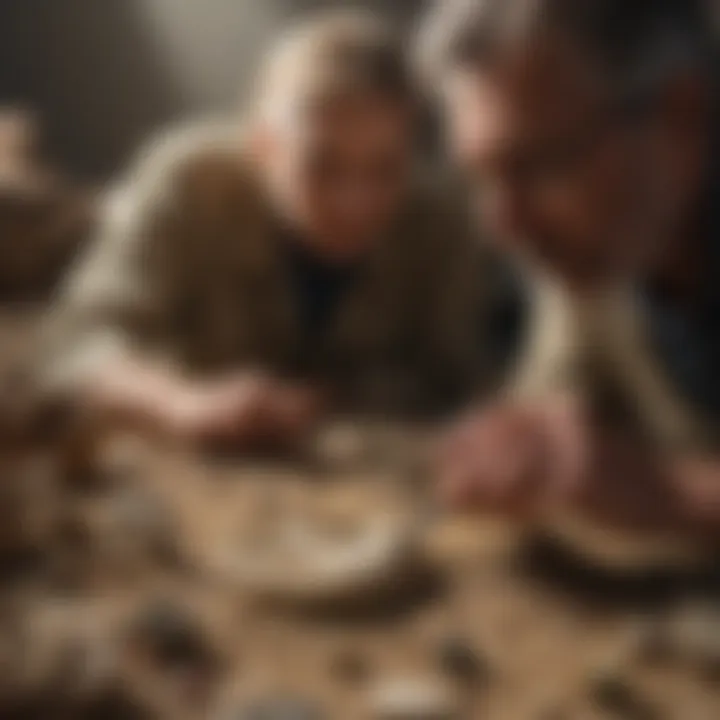 Collector examining a fossil through the Vivosun loupe.