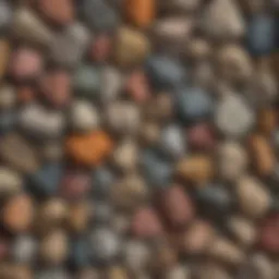 Close-up of various rock samples arranged aesthetically