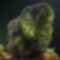A stunning piece of moldavite showcasing its unique green color and texture.